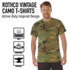 Mens Camo Tee Super Soft Vintage T-Shirt Army Camouflage Military Tactical Hunt