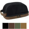 Deluxe Canvas Travel Kit Two Tone Dopp Toiletry Bag with Carry Handle
