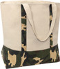 Large Canvas Tote Shopping Bag Camo Reusable Grocery Two Tone Carry All