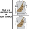 Compact Crossbody Canvas Vintage Sling Bag Shoulder Bag Or Chest Pack