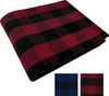 Flannel Buffalo Plaid Blanket 62" x 80" | Bed Cover Throw Twin Size | Wool Blend