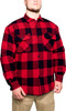 Red Plaid Flannel Jacket SHERPA Lined Quilted Buffalo Check Lumberjack Top