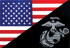 USMC Eagle, Globe and Anchor Flag Decal Adhesive Sticker USA American Outdoor