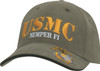 USMC Semper Fi Embroidered Low Profile Adjustable Cap Globe & Anchor Logo Hat