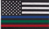 Thin Red Blue and Green Line Support USA America Flag 3' x 5'