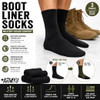 Black Polypropylene Genuine GI Boot Liner Socks Moisture-Wicking Military Sock Liners, USA Made (3 Pairs)