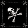 Black Jolly Roger Flag Cotton Biker Skull Bandana (22" x 22")