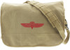 Khaki Israeli Paratrooper Messenger Bag Heavy Duty Canvas Shoulder Bag with Red Emblem