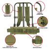 Army Universe New Black Military Alice Pack Frame with Olive Drab Suspender Straps & LC-1 Kidney Pad