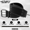 ARMYU Military Double Prong Canvas Belt, Heavy Duty Thick Cotton Army Pistol Grommet Two Hole 1.75"