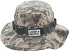ARMYU Tactical Boonie Hat Military Camo Bucket Wide Brim Sun Fishing Bush Booney Cap + Pin