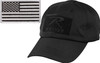 Rothco Tactical Operator Cap and American Flag Patch Bundle Pack (Includes Operator Baseball Hat and One US Flag Patch), Black | Silver