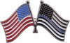 Thin Blue Line & US Flag Insignia Police Support Law Enforcement Flags Pin