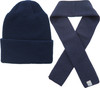 US Army Genuine GI Military 100% Wool Scarf & Military Genuine GI Winter USN Warm Wool Hat Watch Cap 2 Piece Set (Navy Blue)
