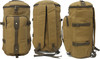 Convertible Canvas Backpack Duffle Bag Large Travel School Weekend Carry Bookbag Duffel 3 in 1 Rucksack - Coyote Brown