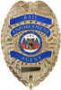 Gold Bail Enforcement Agent Badge | Deluxe Bail Police Guard Pin-On Shield