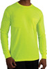 Safety Green Moisture Wicking Pocket T-Shirt Long Sleeve Performance Shirt
