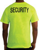 Safety Green 2-Sided SECURITY T-Shirt Comfortable Hi Vis Neon Short Sleeve Tee