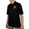 Black USMC Eagle, Globe & Anchor Moisture Wicking Polo Shirt US Marine Shirt