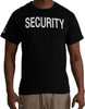 Black 2-Sided Security T-Shirt with US Flag On Sleeve Short Sleeve Shirt