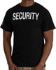 Black 2-Sided Security T-Shirt with US Flag On Sleeve Short Sleeve Shirt