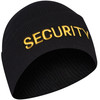 Black & Gold Embroidered Security Acrylic Watch Cap Officer Warm Ski Hat
