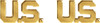 Gold U.S. Letters Lapel Pins Insignia Set Shirt Collar Military Officer Rank Clutch Back