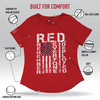 Women's R.E.D. (Remember Everyone Deployed) T-Shirt Support Army & Military Tee, Red