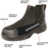 Men's Black Chelsea Lightweight Work Boots Waterproof Composite Toe Boots 6 Inch