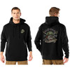 Black USMC Dogs of War Globe & Anchor Hoodie Sweatshirt Double Sided Graphic Marines Print Pullover