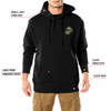Black USMC Dogs of War Globe & Anchor Hoodie Sweatshirt Double Sided Graphic Marines Print Pullover