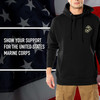 Black USMC Dogs of War Globe & Anchor Hoodie Sweatshirt Double Sided Graphic Marines Print Pullover