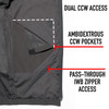 Black Covert Ops Concealed Carry Soft Shell Jacket - Water-Resistant CCW Jacket