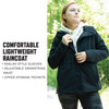 Black Womens Shadow Ops Waterproof Rain Jacket - Ultra-Light Rain Coat