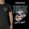 Men’s Black USMC First to Fight Short Sleeve T-Shirt with Eagle, Globe, and Anchor Insignia