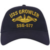 USS Growler Low Profile Cap With Embroidered Official USN Gold Insignia