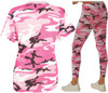 Women's Camo Long Length T-Shirt and Leggings Set