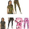 Women's Camo Long Length T-Shirt and Leggings Set