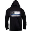 Black Concealed Carry Thin Blue Line Zippered Hoodie US Flag Sweatshirt