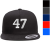 47 Embroidered Cotton Snapback Hat, Flat Bill High-Profile Patriotic Structured Baseball Cap for Men & Women