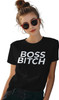Boss Bitch Female Graphic Printed Tee – Funny Empowering T-Shirt for Women, Girl Boss Gift, Feminist Statement Shirt, Black