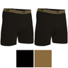 Mens Black Performance Boxer Shorts Moisture Wicking Tactical Style Lightweight Underwear - Set of 2