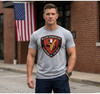 Military Working Dog Guardians Of The Night Printed T-Shirt K9 German Shepherd Shield Design 100% Cotton Tee, Athletic Grey
