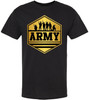 ARMY Printed T-Shirt Military Soldier Silhouette Gold Tactical Combat Design 100% Cotton Crewneck Tee, Black