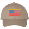 USA Flag Patch with Gold Border Embroidered Premium Hat 100% Cotton Adjustable Baseball Cap