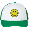 Smiley Face Embroidered Foam Mesh Back Trucker Hat Happy Face Unisex Adjustable Baseball Hat