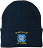 Coast Guard Veteran Embroidered Beanie | USA Military Patriotic Winter Knit Hat for Men & Women