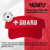 Red + Guard Visor Hat | Professional White Cross Lifeguard Visor Sun Cap for Men & Women | Pool Beach River Watch