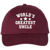 World's Greatest Uncle Low Profile Hat - Soft Cotton Embroidered Baseball Uncle Cap