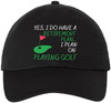 Golf Embroidered Baseball Cap | Funny Sports 100% Cotton Adjustable Dad Hat for Men & Women